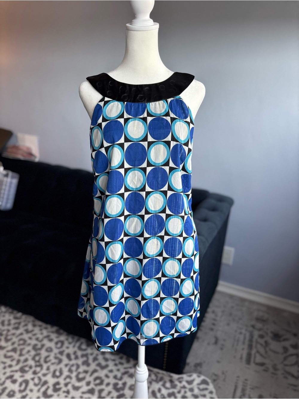 Y2K Rampage Retro Polka Dot Circle 70s Style Mini Dress